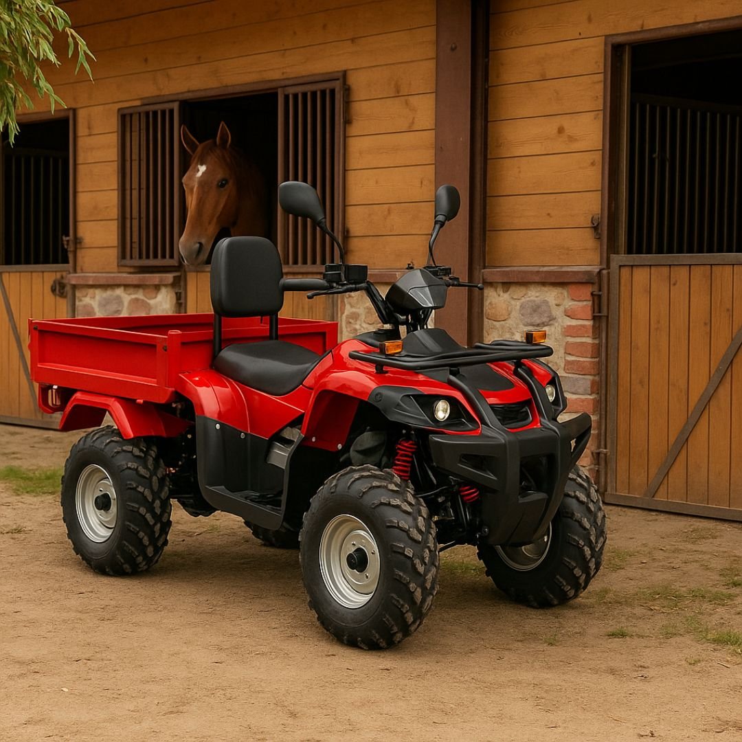 quad 200cc red utilitaire homologue centre equestre